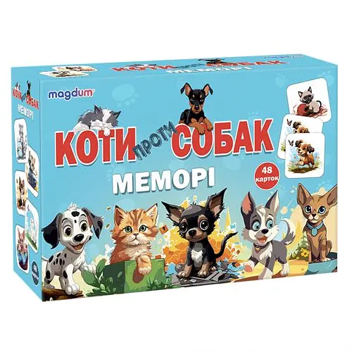 Настольная игра "Мемори: Коты против собак" ME5032-24 Magdum, в коробке (4820215155670) - фото 1