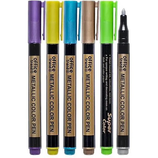 Набір фломастерів Bambi Metallic MP3002/3005, 6 кольорів