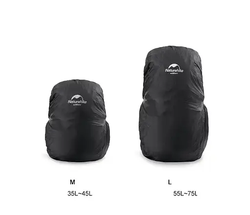 Водостойкий чехол на рюкзак Naturehike кавер 55-75л (Черный) - фото 10