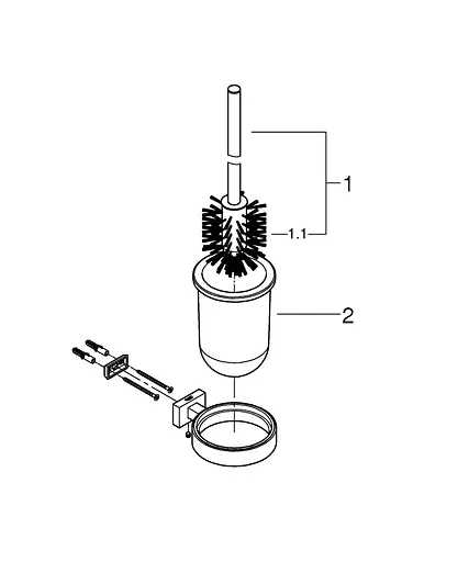 Туалетний йоржик Grohe Essentials Cube в комплекті 40513AL1 Графит - фото 4