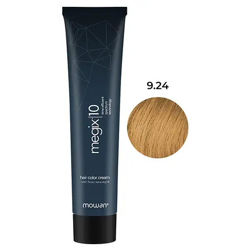 Краска для волос с низким содержанием аммиака Megix10 Mowan 9.24 очень светлый медно-русый блонд 100 мл - фото 1