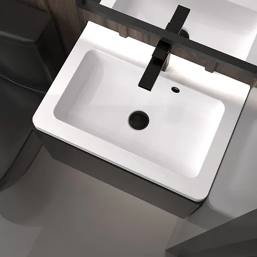 Раковина матова врізна Amidicon Passage 60 593x415 з литого каменю PASSAGE_60_MAT, Білий матовий - фото 8