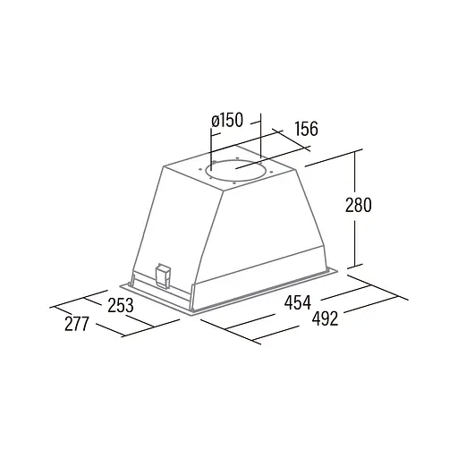 Вытяжка встраиваемая Cata 50 см, 820 м3/ч, GL 45 X, нержавеющая сталь - фото 2