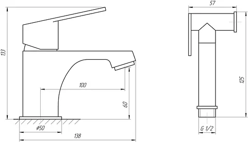 Змішувач з гігієнічною лійкою Topaz Zara TZ 13204-H37, Хром - фото 6