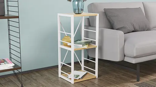 Етажерка 3/34 Ferrum-decor Серії Коннект 73x34x28 білий ДСП Дуб Артізан 16мм (FRD-104297) - фото 3