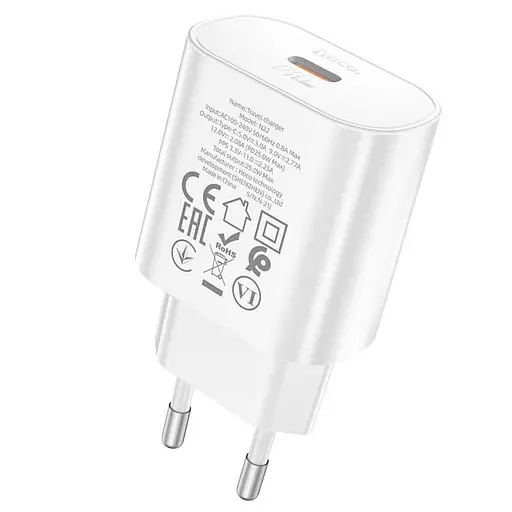 Адаптер мережевий HOCO Jetta N22 Type-C, 25W/3A, PD - фото 3