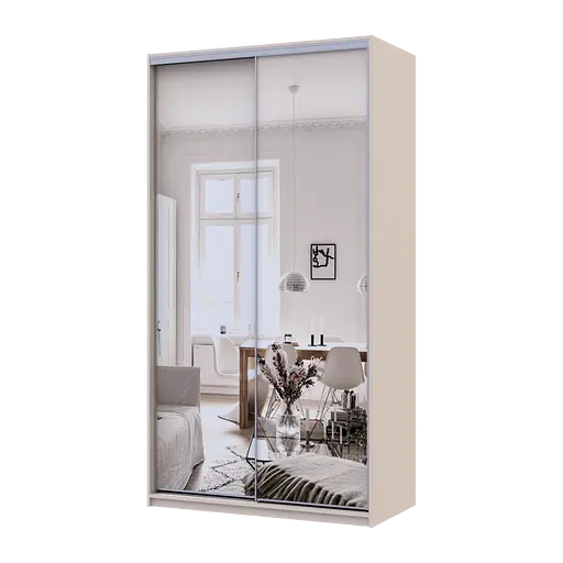 Шкаф купе Doros Сити Лайт Кашемир 2 Зеркала 120х60х225 (80736341)