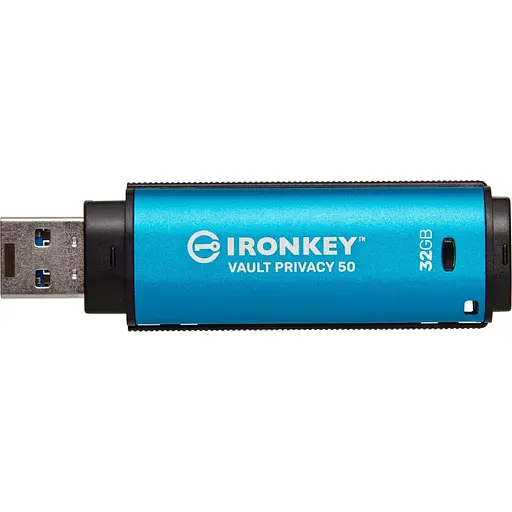 Флеш-накопичувач Kingston 32GB USB3.2 IronKey Vault Privacy 50 Type-A Blue (IKVP50/32GB) - фото 2