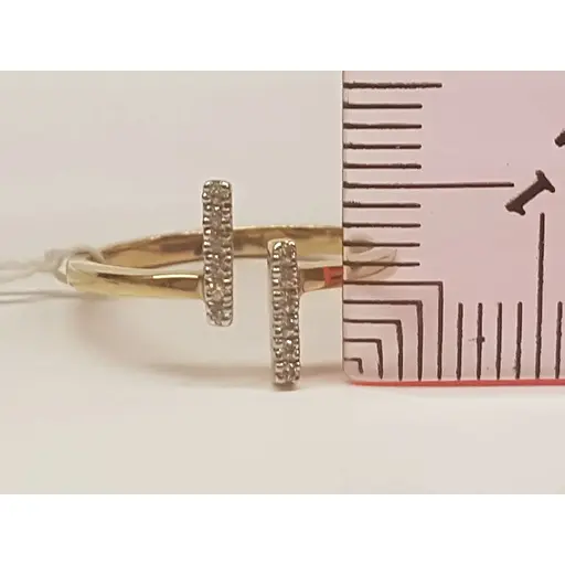 Золоте незамкнене кільце Харківська ювелірна фабрика з фіанітами. 700148-Рр.євро 16 - фото 5