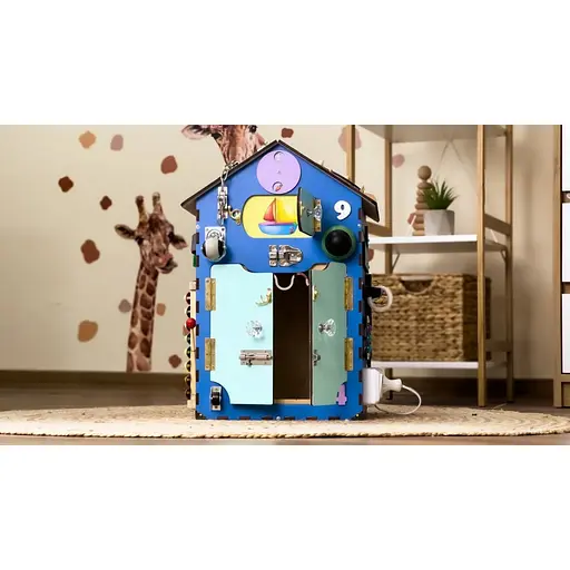 Развивающая игрушка Бизикуб "Дом" Temple Group TG200222 голубой, 55х30х30 см - фото 5