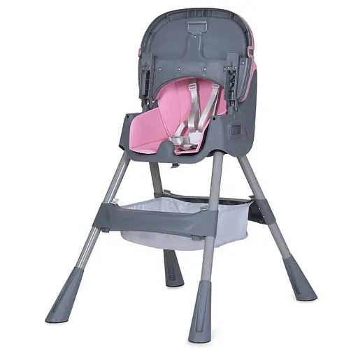 Стульчик для кормления Bambi M 5722 Lilac с корзиной для игрушек и чехлом из мягкой экокожи, розовый - фото 6