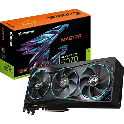 Видеокарта Gigabyte GeForce RTX5070 12Gb AORUS MASTER (GV-N5070AORUS M-12GD) - фото 10