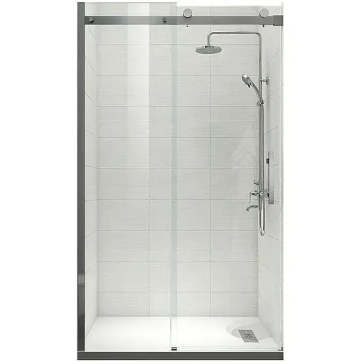 Двері в нішу Koer SR SD01-120x200-TR-07 прозоре скло Easy Clean 8 мм, graphite KR5378, універсальні, прозорий, графіт - фото 1