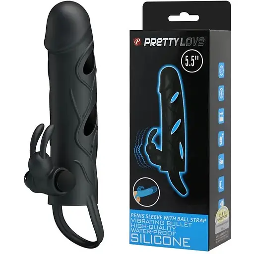 Насадка удлиняющая Pretty Love с вибрацией 5.5 BI-026216, Черный - фото 4