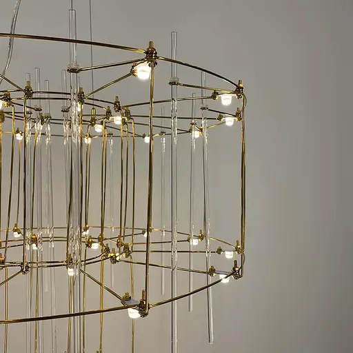 Невагома золота двоярусна люстра Ø 60 см | Арт. MJ 205-600 Titanium | Line F - фото 9