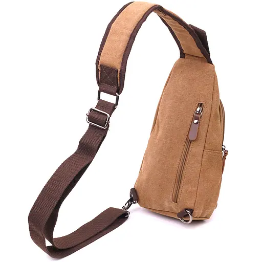 Практична чоловіча сумка через плече із USB кабелем текстильна 15х31х6 см Vintage 15х31х6 см 000221884 - фото 2
