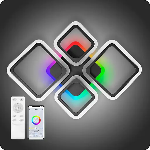 Люстра світлодіодна 517 Xlight RGB з пультом 90Вт Чорний (02033) - фото 1