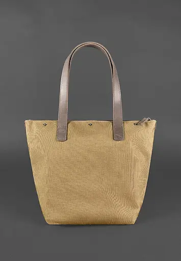 Шкіряна плетена жіноча сумка Пазл L темно-коричнева Crazy Horse - фото 4