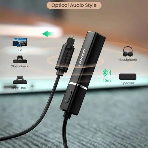 Bluetooth адаптер Ugreen bluetooth 5.0 aptX TV передатчик оптический штекер CM150 - фото 4