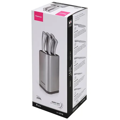 Набір ножів Fissman Jarl в металевій підставці 6 предметів (2719) - фото 9