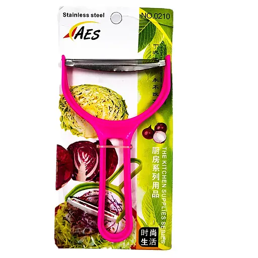 Ручна шатківниця овочечистка подрібнювач для капусти, овочів та фруктів з плаваючим лезом 16 см, Kitchen Master Рожевий 87659 - фото 1