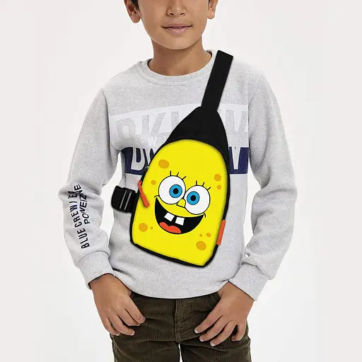 Сумка через плече дитяча Губка Боб 29х17 см сумка слінг для хлопчика (02057)