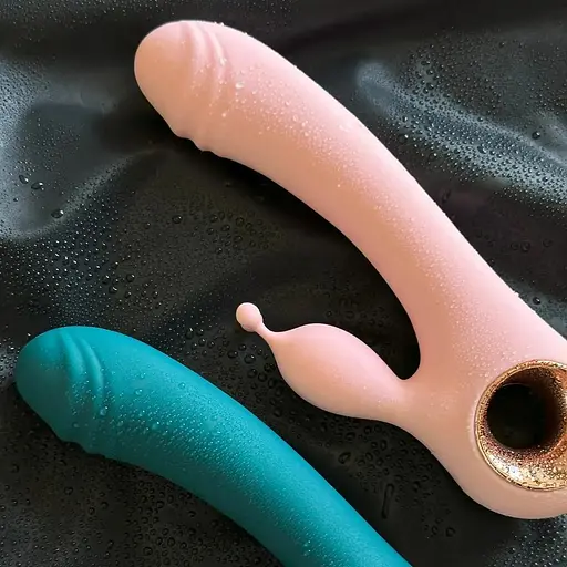 Подвійний масажер з імітацією язичка - фото 1