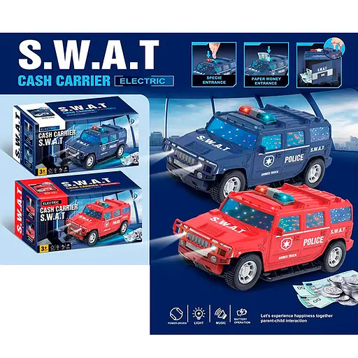 Джип Поліція, 26.5 см, скарбничка, звук, світло, на бат. (В асортименті) - фото 2