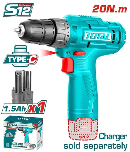 Шурупокрут TOTAL TDLI12428 12В Li-Ion