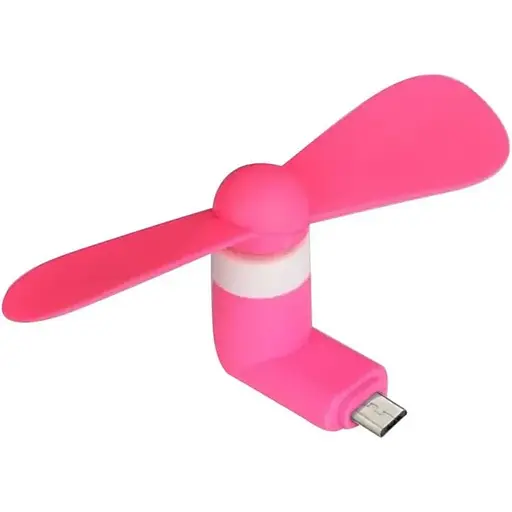 Вентилятор мобильный MicroUSB розовый - фото 1