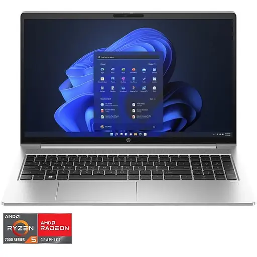 Ноутбук HP ProBook 455 G10 з процесором AMD Ryzen™ 5 7530U 4.5GHz, 15.6", Full HD, IPS, 16GB DDR4 RAM, 512GB SSD, AMD Radeon™ графікою, Windows 11 Pro, Pike сріблястий