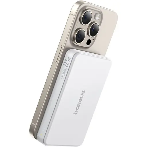 Зовнішній акумулятор Baseus Airpow II Qi2 10000mAh 22.5W White (P10080000213-00)  [134988] - фото 6