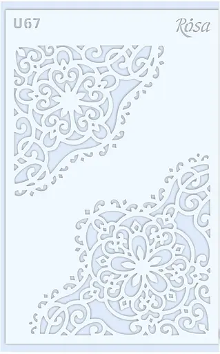 Трафарет багаторазовий універсальний №U67 серія Ажур 13х20 прозорий 0,5мм Rosa TALENT - фото 1