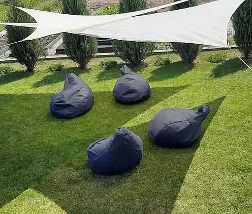 Тент навіс затіняючий трикутний 3х3х3м Сітка (Молочний) - фото 5