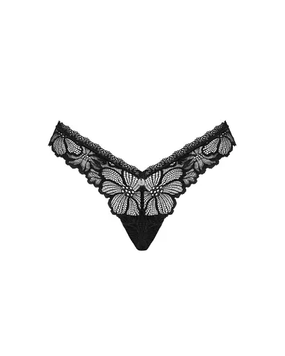 Трусики-стринги Obsessive Serafia XS/S чорний - фото 4