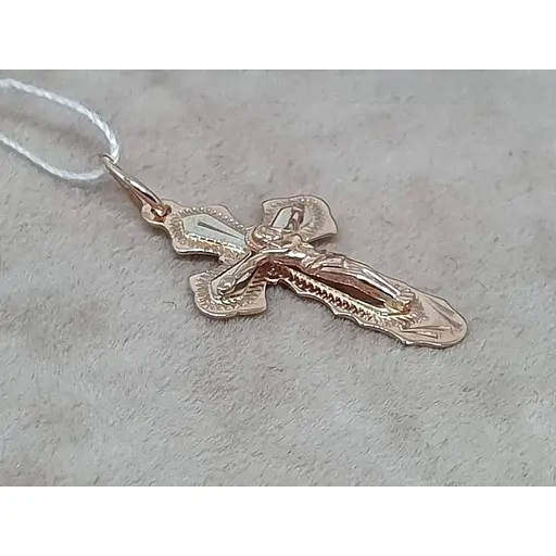 Золотий хрестик Харківська ювелірна фабрика. Розп'яття Христа. 11052-А - фото 3