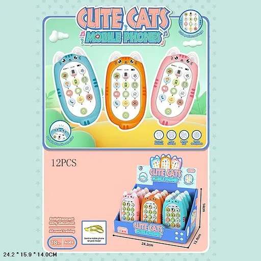 Телефон мобильный Котенок, музыка, свет, 550-118 (в ассортименте) - фото 2