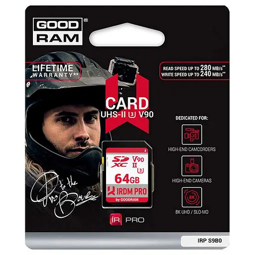 Карта памяти GoodRam Memory card Secure Digital 64Gb IRDM PRO SDXC V90 UHS-II U3 Retail (IRP-S9B0-0640R11) - фото 2