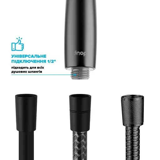 Набор для экономии воды Drop PM2+MULTI120GBL (лейка для душа + 2 аэратора) - Экономия 66%, черный - фото 6