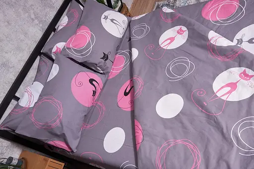 Набір наволочок Moon&Star Бязь Gold Люкс Mauve Cats 50х50 см 2 шт - фото 3