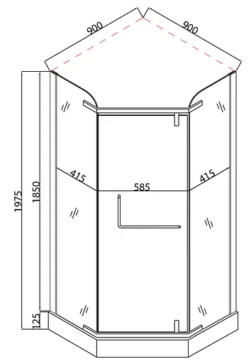 Душова кабіна з низьким піддоном Mixxus Lines SCT01-90x90x198-TR прозоре скло 6 мм graphite MI6914, Універсальна, прозорий, графіт - фото 4