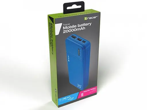 Зовнішній акумулятор Power bank Tracer 20000mAh 5V-2A 2USB + micro type-C - фото 4