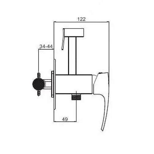 Набір гігієнічного душу прихованого монтажу Gappo G7207-9, збройова сталь, Графітовий хром - фото 5