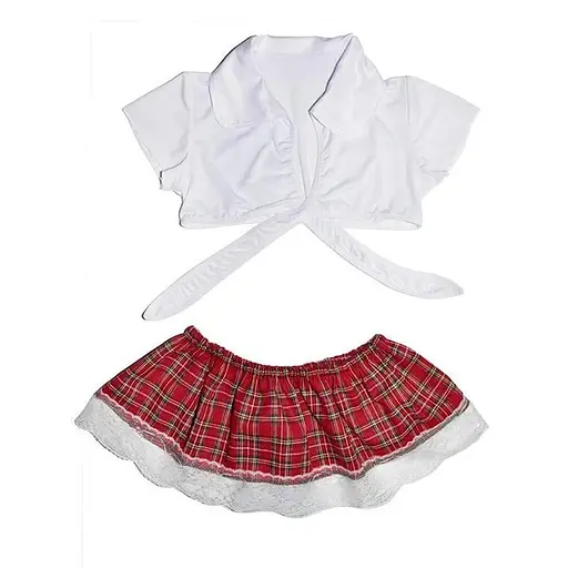 Еротичний костюм школярки з топом та спідницею для рольових ігор білий S - фото 6