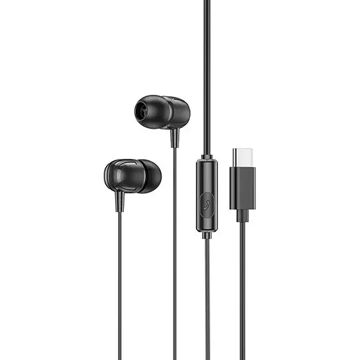 Навушники BOROFONE BM77 Type-C Delicious universal digital earphones with microphone Black - фото 1