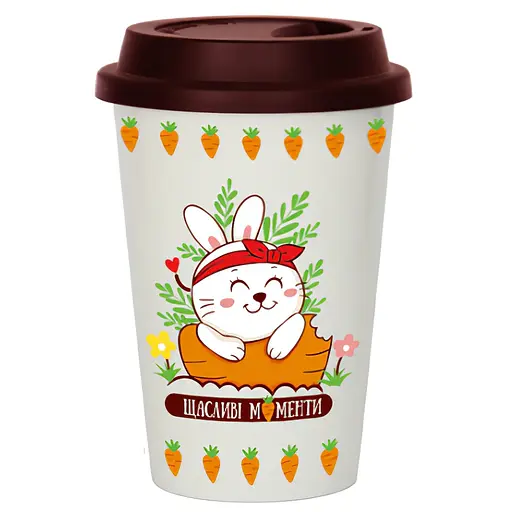 Склянка GGP Щасливі моменти порцелянова біла  410 мл (75006108) - фото 1