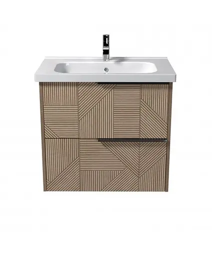 Тумба Мойдодир Illusion 70-A з умивальником ID-70 дуб натуральний - фото 4