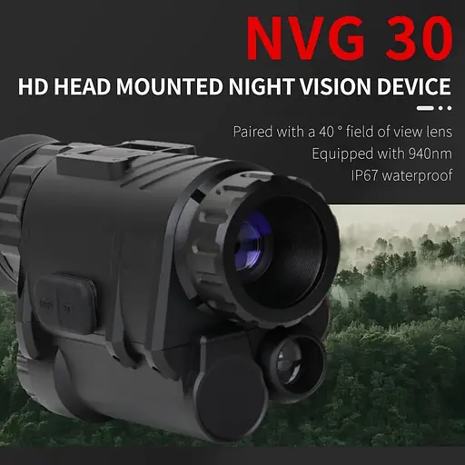 Комплект - монокуляр ночного видения NVG30 Wi-Fi 940nm + шлем (ABS-пластик) + крепления (Черный) - фото 5
