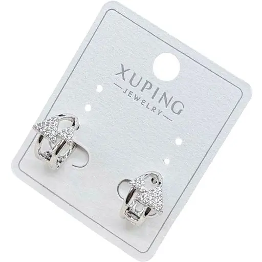 Сережки Xuping з трикутниками та камінчиками з медичного сплаву - фото 1