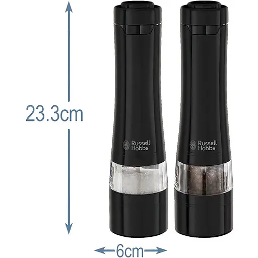 Russell Hobbs Млини для солі та перцю, ААх4, керамічні жернова, чорний - фото 4